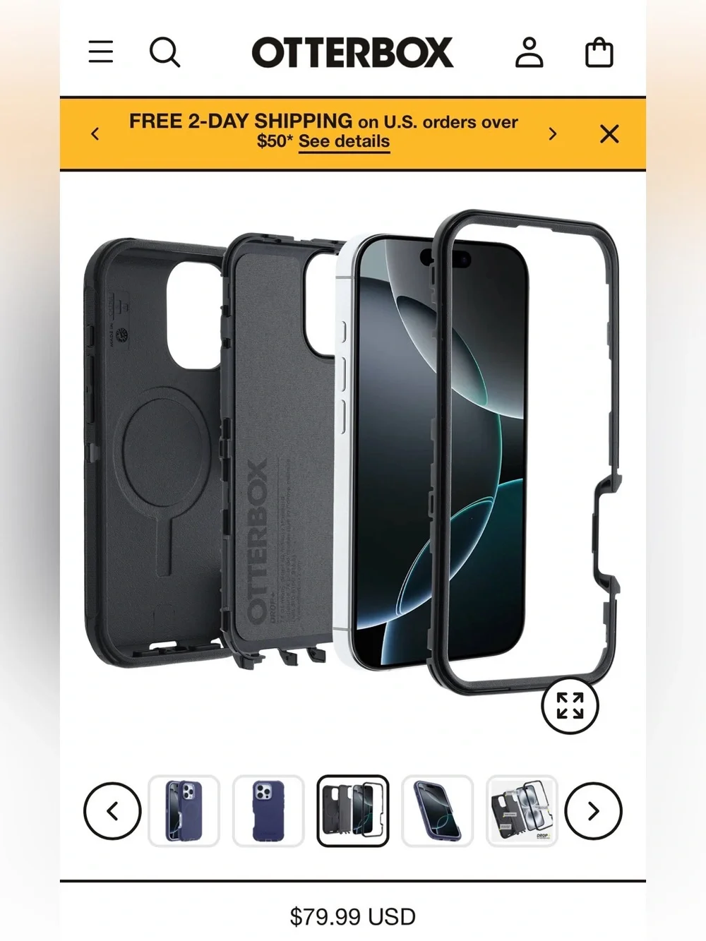 iPhone 16 Pro OtterBox Defender phone case - Denver Dusk Purple